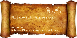 Milkovich Algernon névjegykártya